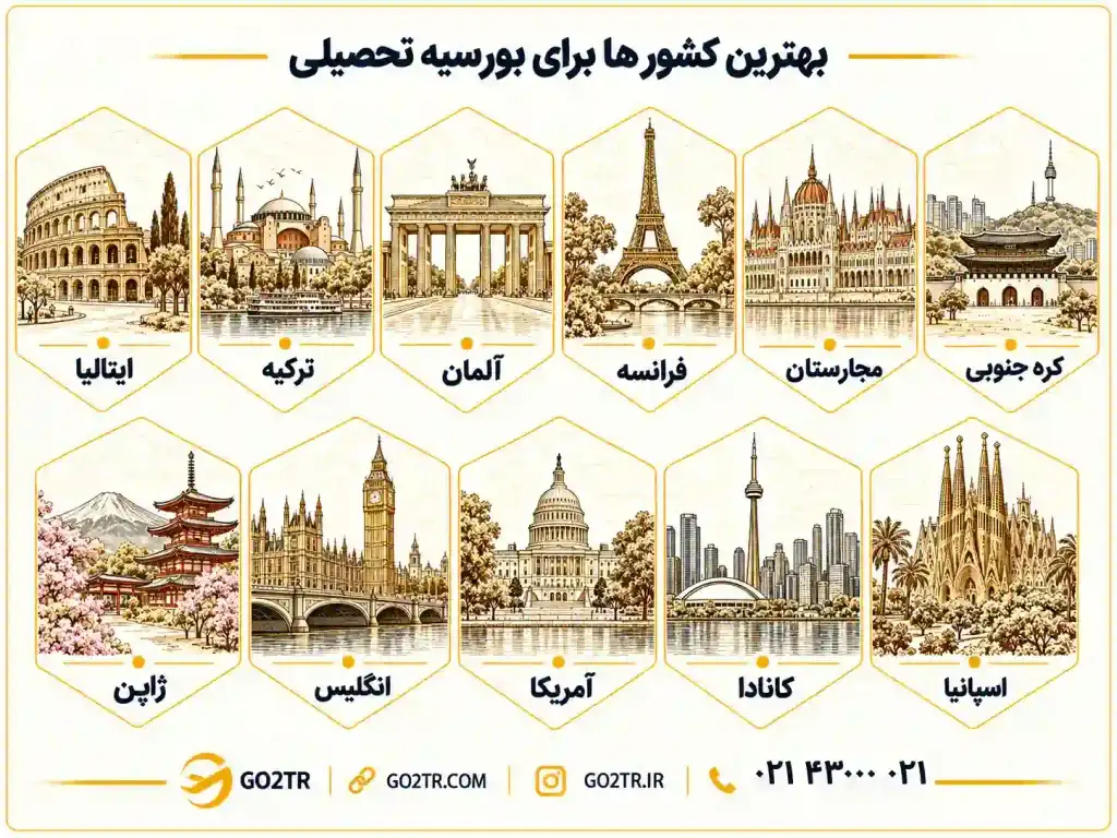 بهترین کشور ها برای بورسیه تحصیلی