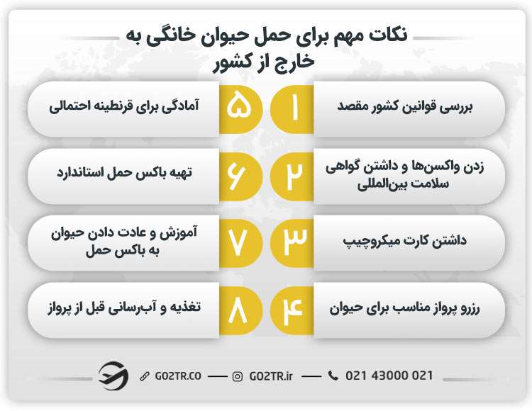 نکات مهم برای حمل حیوان خانگی به خارج از کشور