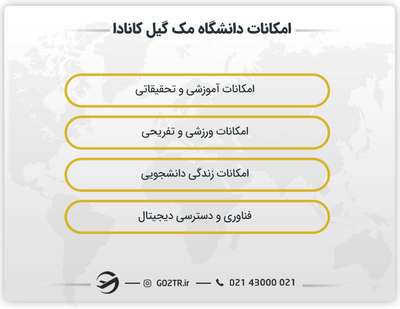 امکانات دانشگاه مک گیل کانادا
