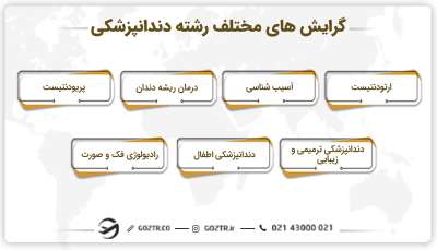گرایش‌ های مختلف رشته دندانپزشکی