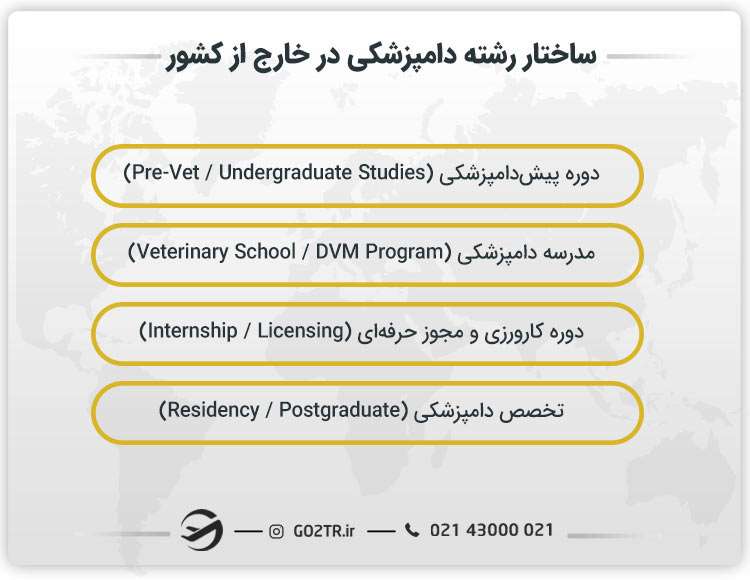 ساختار رشته دامپزشکی در خارج از کشور