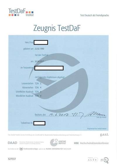 نمونه مدرک  آزمون Testdaf