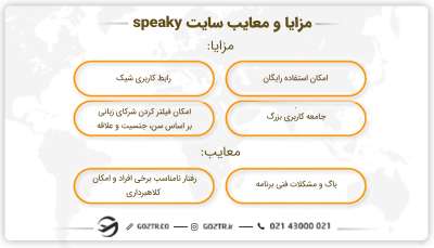 مزایا و معایب سایت speaky
