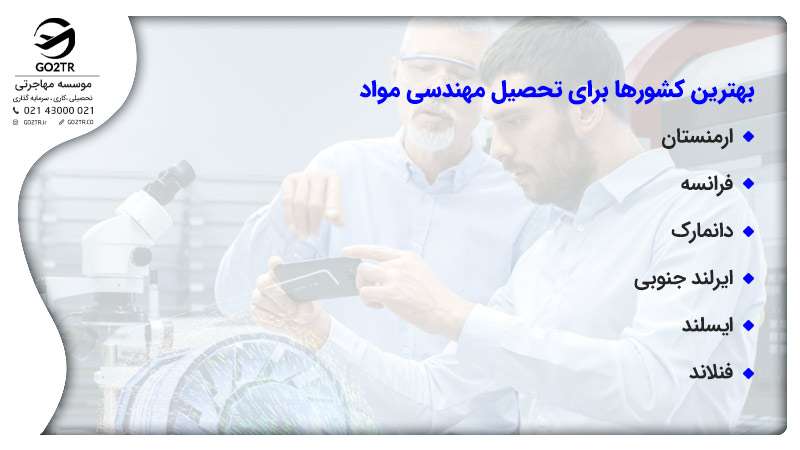 بهترین کشورها برای تحصیل در رشته مهندسی مواد
