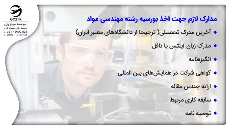 اخذ بورسیه برای تحصیل در رشته مهندسی مواد

