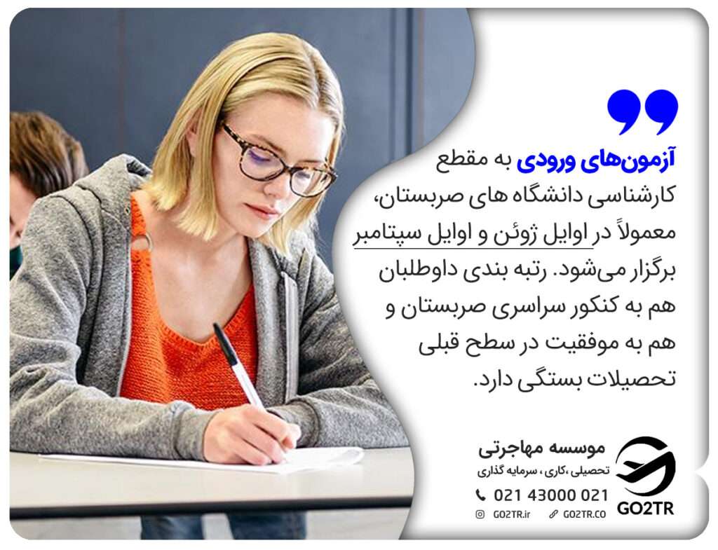 آزمون‌های ورودی به مقطع کارشناسی دانشگاه های صربستان