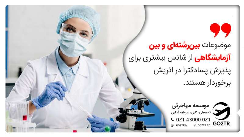 موضوعات بین‌رشته‌ای و بین آزمایشگاهی از شانس بیشتری برای پذیرش برخوردار هستند.