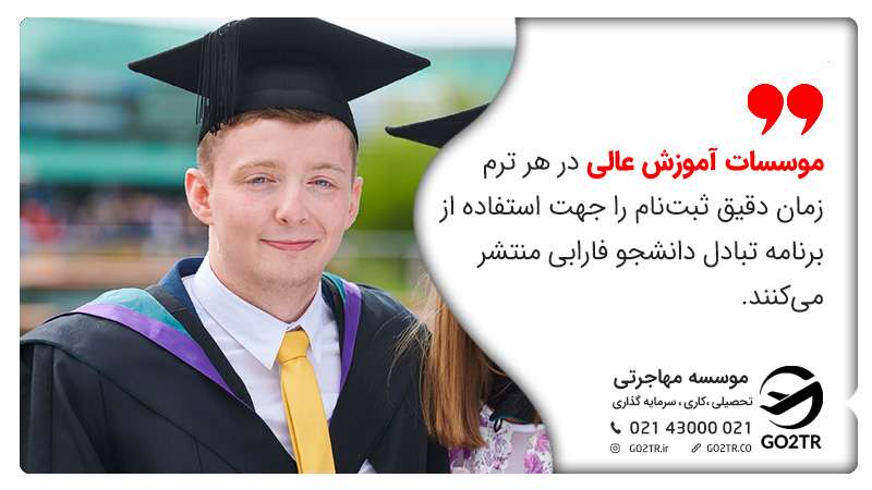 زمان ثبت نام در بورسیه تبادل دانشجو فارابی