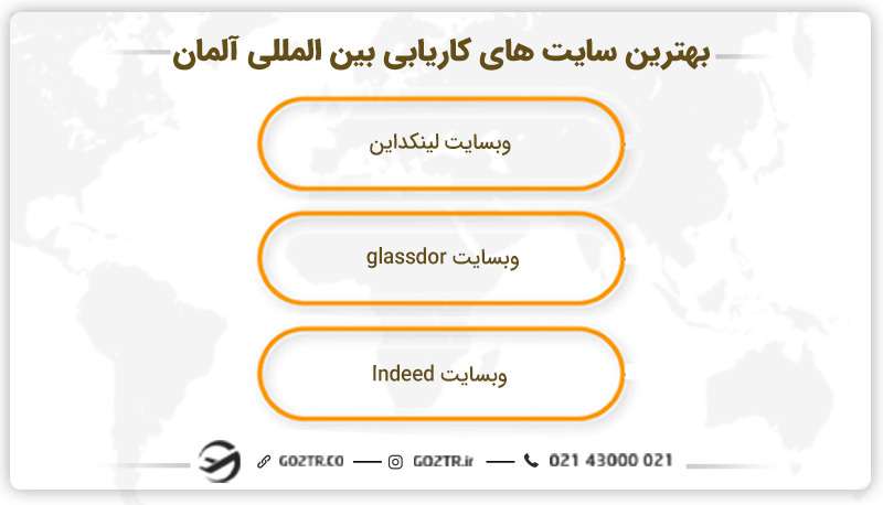 کاریابی المان
کاریابی آلمان سایت
سایتهای کاریابی در المان
موسسات کاریابی آلمان
موسسات کاریابی در آلمان
شرکتهای کاریابی در آلمان
