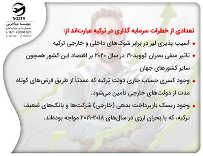خطرات و ریسک سرمایه گذاری در ترکیه
