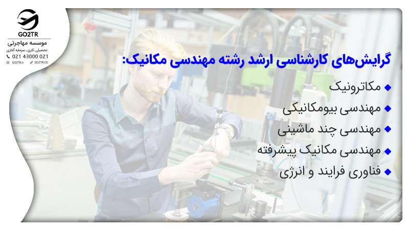 گرایش‌های کارشناسی ارشد در رشته مهندسی مکانیک