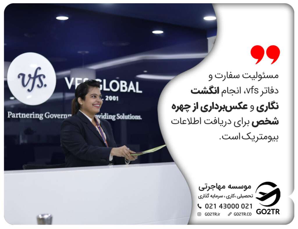 انگشت نگاری، عکس برداری از چهره و مصاحبه سفارت انگلستان
