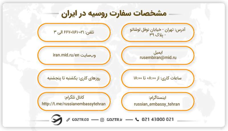 مشخصات سفارت روسیه در ایران