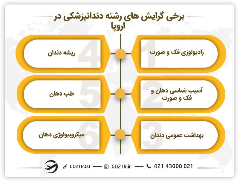 برخی گرایش‌‌های رشته دندانپزشکی در اروپا 
