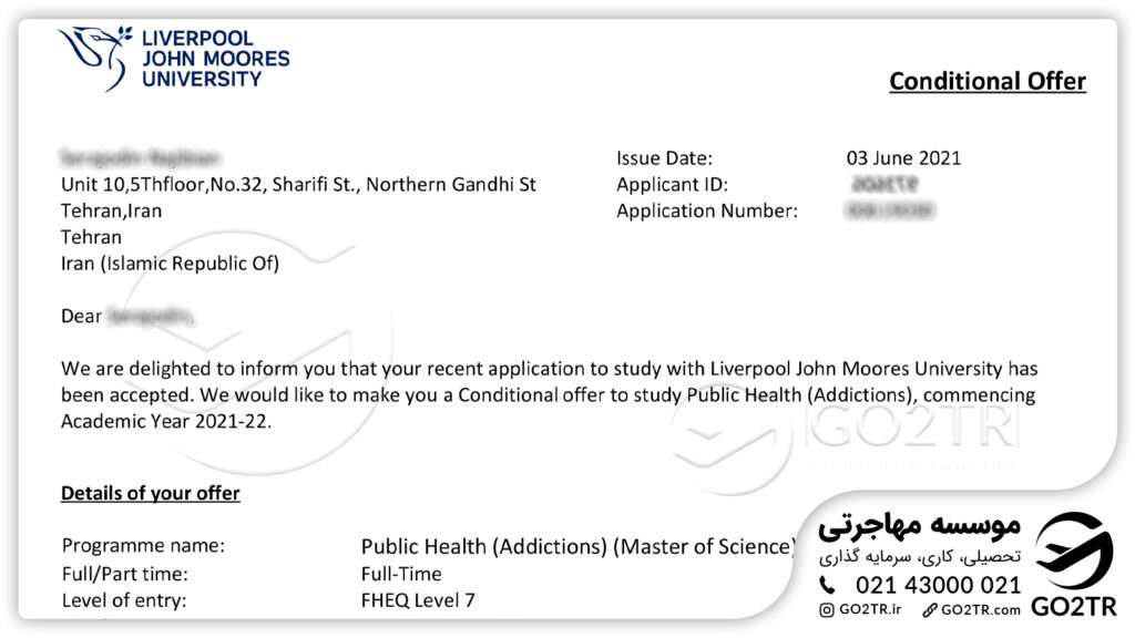 مهاجرت تحصیلی به انگلیس و اخذ پذیرش از دانشگاه لیورپول جان مورز انگلستان توسط کارشناسان GO2TR