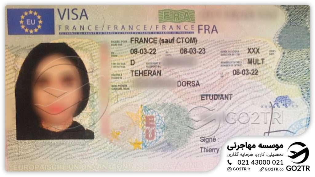 اخذ ویزای تحصیلی فرانسه توسط کارشناسان GO2TR