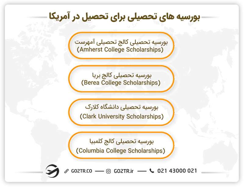 بورسیه‌های دانشگاهی برای مهاجرت تحصیلی به آمریکا