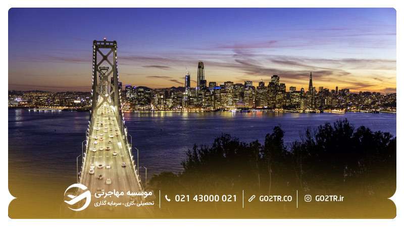 منظره غروب شهر سن فرانسیسکو (San Francisco)