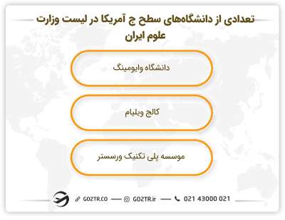 تعدادی از دانشگاه‌های سطح ج آمریکا در لیست وزارت علوم 