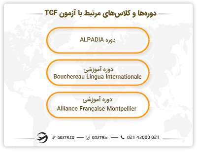 دوره ها و کلاس های مرتبط با آزمون TCF