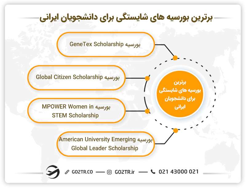 برترین بورسیه های تحصیلی شایستگی برای ایرانیان