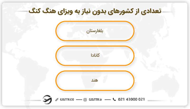 تعدادی از کشورهای بدون نیاز به ویزای هنگ کنگ