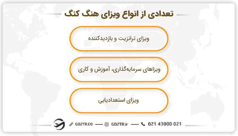 تعدادی از انواع ویزای هنگ کنگ