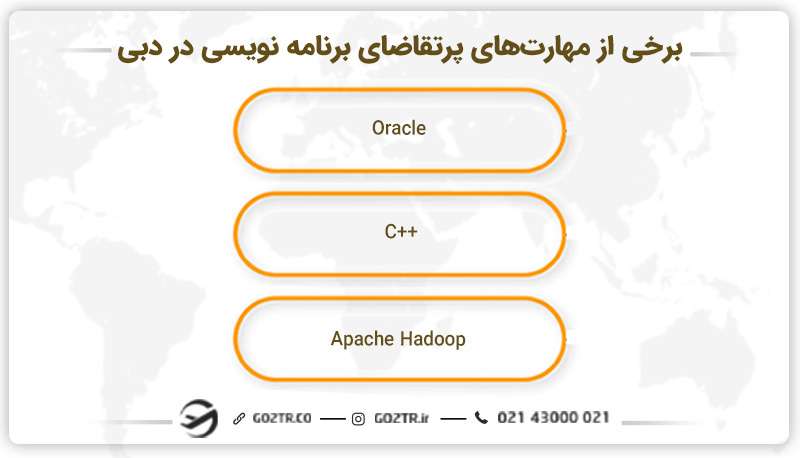 نمونه‌ای از مهارت‌های پرتقاضای برنامه نویسی در دبی