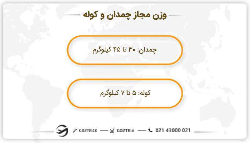 وزن چمدان و کوله