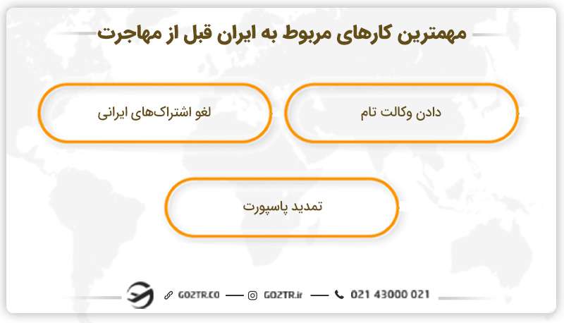 چک لیست کارهای قبل از مهاجرت